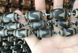 CAA2685 15.5 inches 13*25mm - 16*26mm drum tibetan agate dzi beads