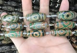 CAA2688 15.5 inches 12*30mm - 14*30mm rice tibetan agate dzi beads