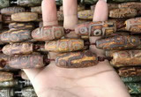 CAA2706 15.5 inches 14*38mm - 16*43mm rice tibetan agate dzi beads