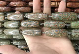 CAA2710 15.5 inches 14*38mm - 16*43mm rice tibetan agate dzi beads