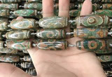 CAA2711 15.5 inches 14*38mm - 16*43mm rice tibetan agate dzi beads