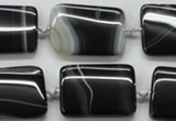 CAA272 15.5 inches 22*30mm rectangle black line agate beads