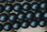 CAA2759 15.5 inches 2mm round matte black agate beads wholesale