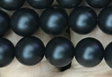 CAA2762 15.5 inches 6mm round matte black agate beads wholesale