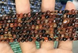 CAA2801 15 inches 4mm faceted round fire crackle agate beads wholesale