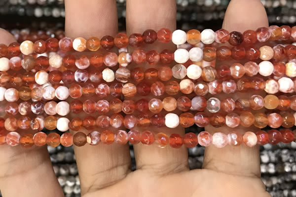 CAA2808 15 inches 4mm faceted round fire crackle agate beads wholesale