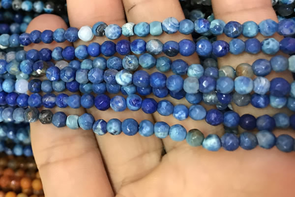 CAA2828 15 inches 4mm faceted round fire crackle agate beads wholesale