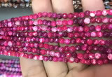 CAA2832 15 inches 4mm faceted round fire crackle agate beads wholesale