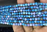 CAA2834 15 inches 4mm faceted round fire crackle agate beads wholesale