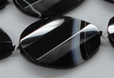 CAA285 28*38mm twisted & faceted teardrop black line agate beads