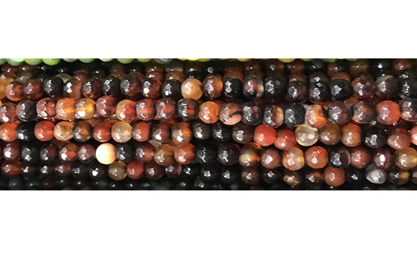 CAA2882 15 inches 6mm faceted round fire crackle agate beads wholesale