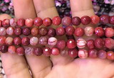 CAA2901 15 inches 6mm faceted round fire crackle agate beads wholesale