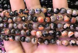 CAA2903 15 inches 6mm faceted round fire crackle agate beads wholesale