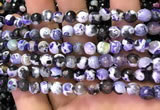 CAA2905 15 inches 6mm faceted round fire crackle agate beads wholesale