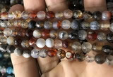 CAA2925 15 inches 6mm faceted round fire crackle agate beads wholesale