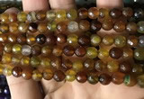 CAA2928 15 inches 6mm faceted round fire crackle agate beads wholesale