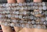 CAA2930 15 inches 6mm faceted round fire crackle agate beads wholesale