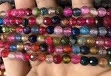 CAA2934 15 inches 6mm faceted round fire crackle agate beads wholesale