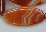 CAA296 15.5 inches 30*60mm oval red line agate gemstone beads