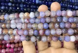 CAA2962 15 inches 8mm faceted round fire crackle agate beads wholesale