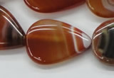 CAA297 15.5 inches 24*30mm flat teardrop red line agate beads