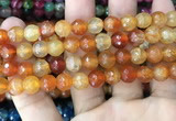 CAA2971 15 inches 8mm faceted round fire crackle agate beads wholesale