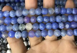 CAA2980 15 inches 8mm faceted round fire crackle agate beads wholesale