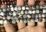 CAA2985 15 inches 8mm faceted round fire crackle agate beads wholesale