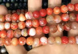 CAA2991 15 inches 8mm faceted round fire crackle agate beads wholesale