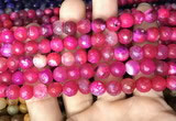 CAA2995 15 inches 8mm faceted round fire crackle agate beads wholesale