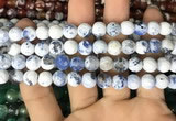 CAA2997 15 inches 8mm faceted round fire crackle agate beads wholesale