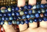 CAA2998 15 inches 8mm faceted round fire crackle agate beads wholesale