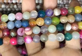 CAA3004 15 inches 8mm faceted round fire crackle agate beads wholesale