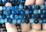 CAA3009 15 inches 8mm faceted round fire crackle agate beads wholesale