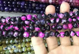 CAA3017 15 inches 8mm faceted round fire crackle agate beads wholesale