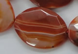 CAA304 15.5 inches 28*40mm faceted oval red line agate beads