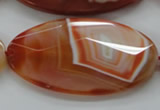 CAA305 15.5 inches 32*52mm faceted oval red line agate beads