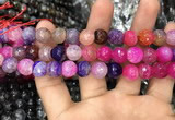 CAA3051 15 inches 10mm faceted round fire crackle agate beads wholesale