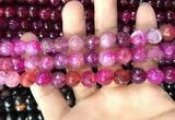 CAA3057 15 inches 10mm faceted round fire crackle agate beads wholesale