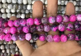 CAA3060 15 inches 10mm faceted round fire crackle agate beads wholesale