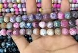 CAA3065 15 inches 10mm faceted round fire crackle agate beads wholesale