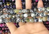 CAA3066 15 inches 10mm faceted round fire crackle agate beads wholesale