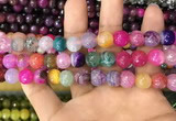 CAA3070 15 inches 10mm faceted round fire crackle agate beads wholesale