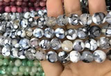 CAA3071 15 inches 10mm faceted round fire crackle agate beads wholesale