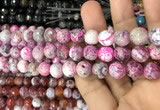 CAA3075 15 inches 10mm faceted round fire crackle agate beads wholesale