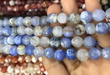 CAA3078 15 inches 10mm faceted round fire crackle agate beads wholesale