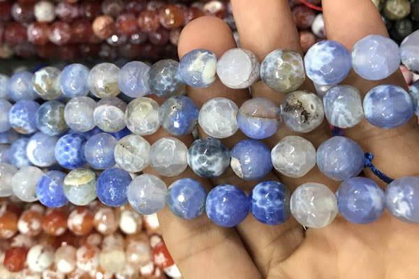 CAA3078 15 inches 10mm faceted round fire crackle agate beads wholesale