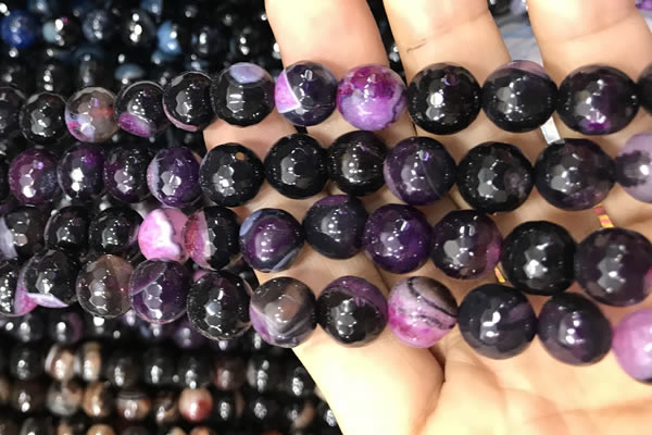 CAA3096 15 inches 10mm faceted round fire crackle agate beads wholesale