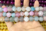 CAA3139 15 inches 12mm faceted round fire crackle agate beads wholesale