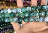 CAA3155 15 inches 12mm faceted round fire crackle agate beads wholesale